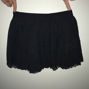 Black ruffle skirt
